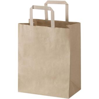 Kraft 80 g/m² Papiertasche mit flachen Griffen – 25 × 15 × 32 cm Natur