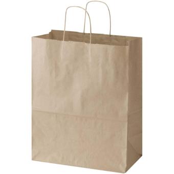 Kraft 80–90 g/m² Papiertasche mit Kordelgriffen – 25 × 15 × 32 cm Natur