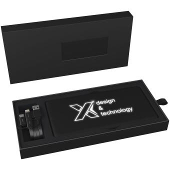 SCX.design P30 8000 mAh Solar Powerbank mit Leuchtlogo Schwarz/weiss