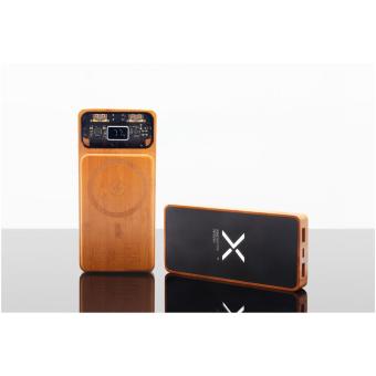 SCX.design P48 10.000 mAh magnetische 15W Powerbank aus Holz mit Leuchtlogo Bambus