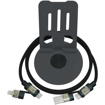 SCX.design O34 360° Smartphonehalterung mit 240W 4 in 1 Ladekabel Silbergrau