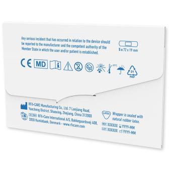 5-pieces customisable plasters with full colour printed kraft paper envelope White