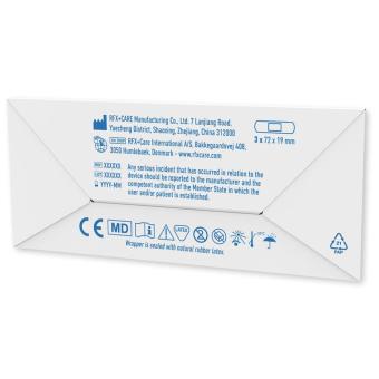 3 Stück individuell gestaltbare Pflaster mit vollfarbig bedrucktem Umschlag aus Kraftpapier Weiß