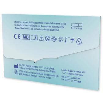 5-pieces plasters with full colour printed paper envelope White/clip neck clear