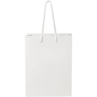 Handmade 170 g/m2 integra paper bag with plastic handles - medium White