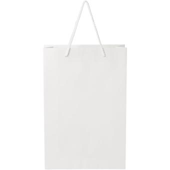 Handmade 170 g/m2 integra paper bag with plastic cord handles - 24 x 9 x 36 cm White