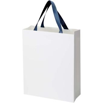 Smartfold Papiertüte, 210 g/m², mit Bandgriffen und Glanzlaminierung – 31 x 12 x 39 cm Blau