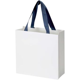 Smartfold Papiertüte, 210 g/m², mit Bandgriffen und matter Laminierung – 24 x 10 x 24 cm Blau