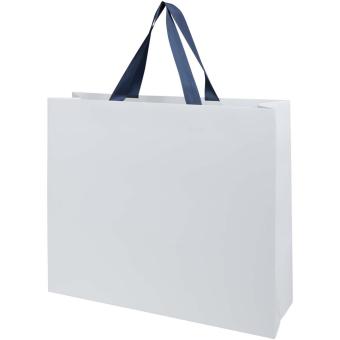 Smartfold Papiertüte, 210 g/m², mit Bandgriffen und matter Laminierung – 42 x 12 x 35 cm Blau