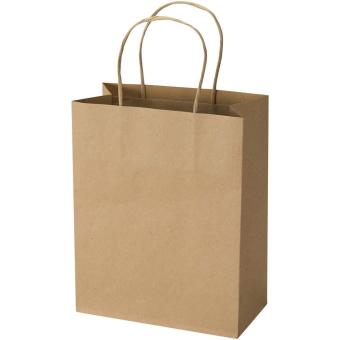 Kraft Papiertüte aus 120 g/m² Kraftpapier mit gedrehten Tragegriffen – 18 x 9 x 23 cm Natur