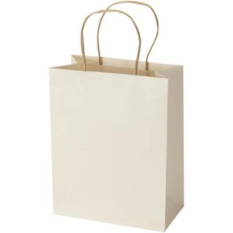 Landwirtschaftliche Altpapiertasche, 150 g/m², mit gedrehten Tragegriffen – 18 x 9 x 23 cm Weiß