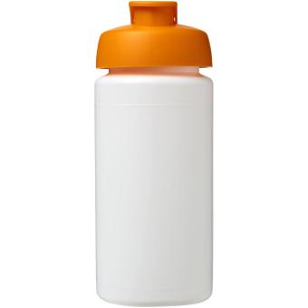 Baseline® Plus grip 500 ml Sportflasche mit Klappdeckel Weiß/orange