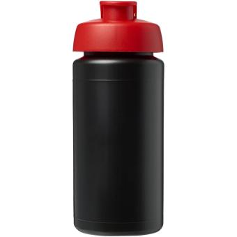 Baseline® Plus grip 500 ml Sportflasche mit Klappdeckel Schwarz/rot