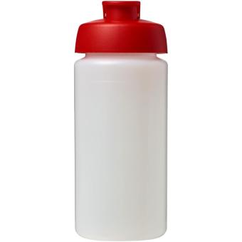 Baseline® Plus grip 500 ml flip lid sport bottle Transparent red