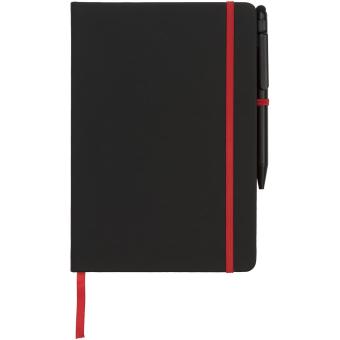 Noir Edge A5 Notizbuch mit farbigem Rand Schwarz/rot