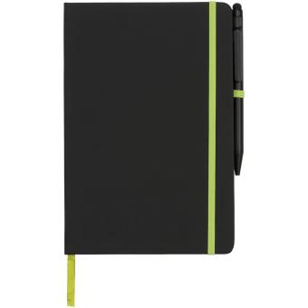 Noir Edge A5 Notizbuch mit farbigem Rand, schwarz Schwarz, limone