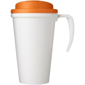 Brite-Americano® Grande 350 ml mug with spill-proof lid White/orange