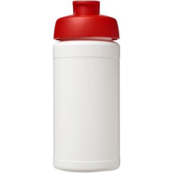 Baseline 500 ml recycled sport bottle with flip lid White/red