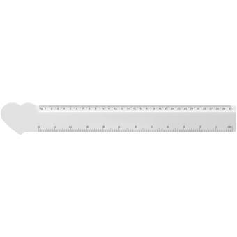 Tait 30cm heart-shaped recycled plastic ruler White