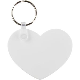 Tait heart-shaped recycled keychain White