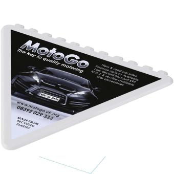 Frosty triangular recycled plastic ice scraper Weiß