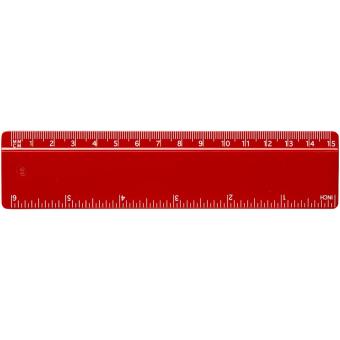 Renzo 15 cm plastic ruler Red