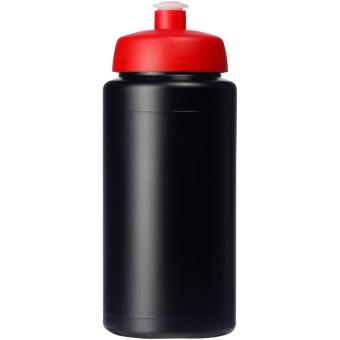 Baseline® Plus grip 500 ml Sportflasche mit Sportdeckel Schwarz/rot