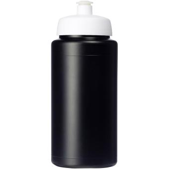 Baseline® Plus grip 500 ml Sportflasche mit Sportdeckel Schwarz/weiss