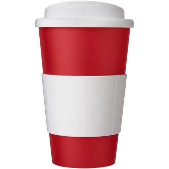 Americano® 350 ml tumbler with grip & spill-proof lid Red/white