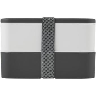 MIYO Doppel-Lunchbox Dunkelgrau/weiß