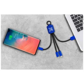 SCX.design C15 Quatro Ladekabel mit Leuchtlogo, Reflex Blau Reflex Blau, Holz