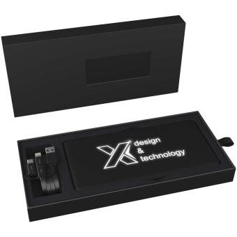 SCX.design P30 8000 mAh Solar Powerbank mit Leuchtlogo Schwarz