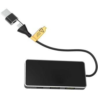 SCX.design H20 8-in-1 USB hub with dual input and 6-ports Black