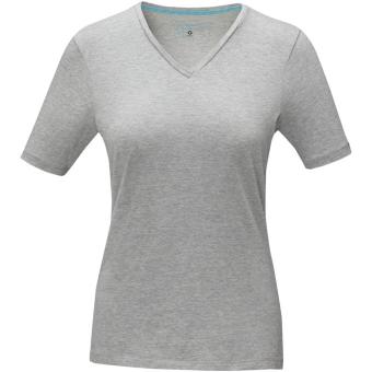 Kawartha short sleeve women's GOTS organic V-neck t-shirt, grey marl Grey marl | XS