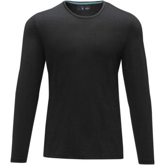 Ponoka long sleeve men's organic t-shirt, black Black | L