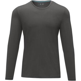 Ponoka long sleeve men's GOTS organic t-shirt, graphite Graphite | 2XL