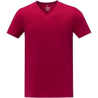 Somoto short sleeve men's V-neck t-shirt, red Red | XS