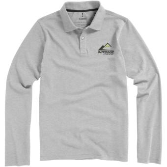 Oakville long sleeve men's polo, grey marl Grey marl | XS