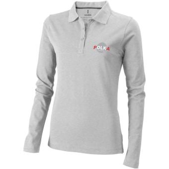 Oakville Langarm Poloshirt für Damen, Grau meliert Grau meliert | XS
