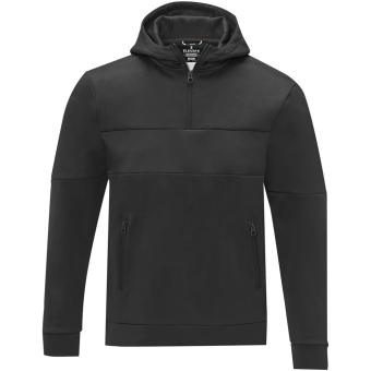 Sayan men's half zip anorak hooded sweater, black Black | XS