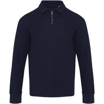 Apollo 245 g/m² long sleeve unisex half zip polo, navy Navy | 3XS