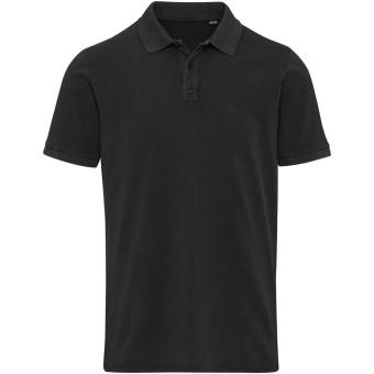 Calgary 200 g/m2 washed men's polo, black Black | XS