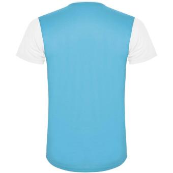 Detroit 130 g/m² short sleeve unisex sports t-shirt, white, turquoise White, turquoise | L