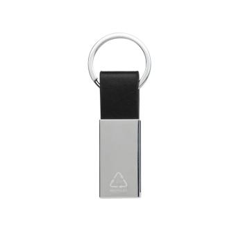 XD Collection Luxury PU keychain RCS recycled zinc alloy Black
