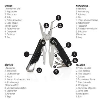 XD Collection Solid multitool with carabiner Black