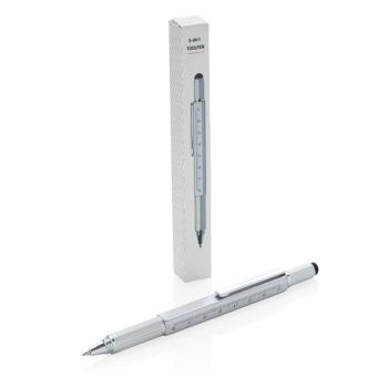 XD Collection 5-in-1 Aluminium Tool-Stift Grau