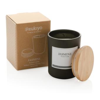 Ukiyo deluxe scented candle with bamboo lid Black