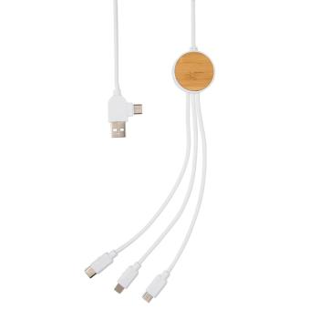 XD Collection RCS recycled plastic Ontario 6-in-1 cable White