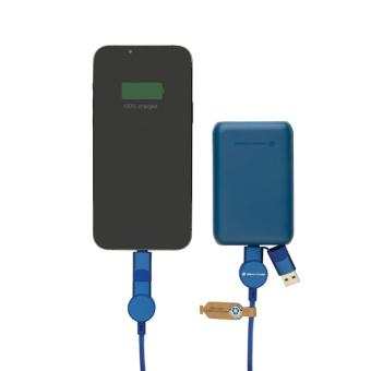 Urban Vitamin Oakland RCS recycled plastic 6-in-1 fast charging 45W cable Aztec blue