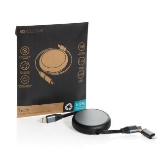 XD Xclusive Terra ausziehbares 240W 2-in-1 Kabel aus RCS rec. Aluminium Schwarz